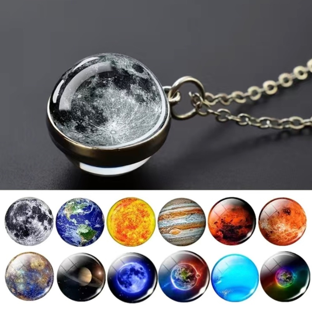 🌎🪐 9 Different Solar Powered System Necklaces to Choose From! GREAT Gift 🪐🌎
